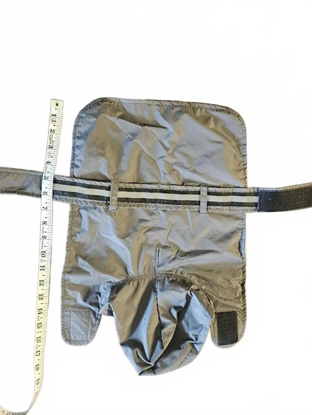 Adjustable Gray Dog raincoat with Velcro Straps